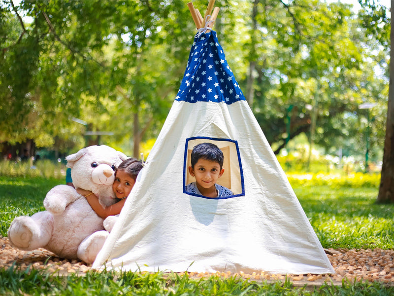 Cuddly Coo Tee Pee Tent - Blue Star - Indie Project Store