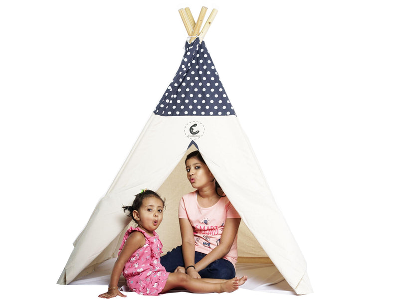 Cuddly Coo Tee Pee Tent - Grey Polka - Indie Project Store