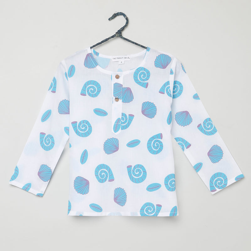'A Midden of Shells'  Kurta Pyjama Set