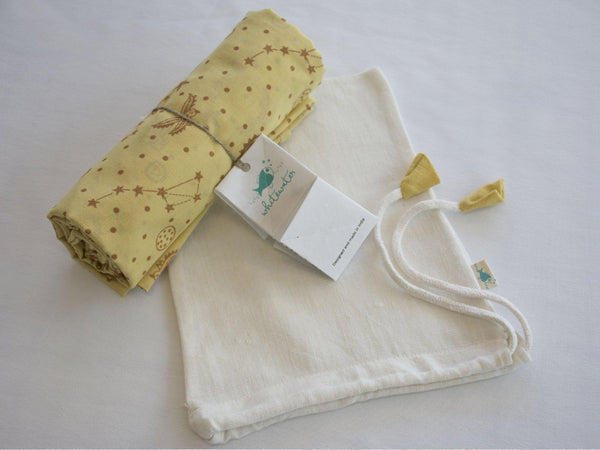 Cotton Swaddle for Babies - Organic Muslin Dhruvtara Swaddle - Natural Herbal Colors used - Indie Project Store