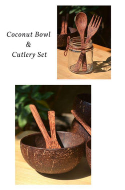 Coconut Bowl & Cutlery Set Combo - Indie Project Store