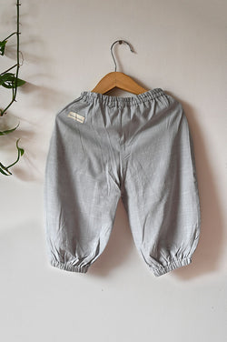 Stargazers' Unisex roomy elasticated pants in slub grey