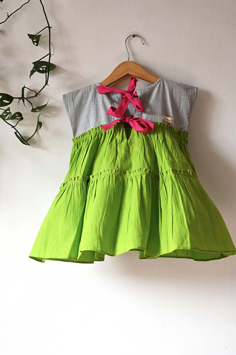 Earth Child' Tiered maxi in green