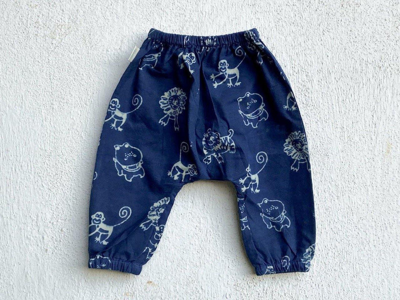 Babies Organic White Angarakha top with zoo print pant (Unisex) - 100% Cotton - Indie Project Store