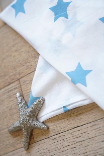 Organic Cotton Swaddle in Midnight Blue - Wish upon a star' Cotton Swaddle for babies - Indie Project Store