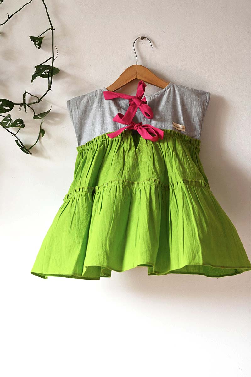Earth Child' Tiered maxi in green