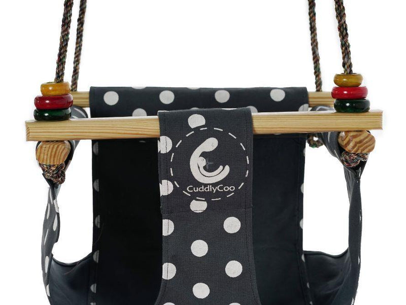 CuddlyCoo Toddler Swing - Grey Polka - Indie Project Store