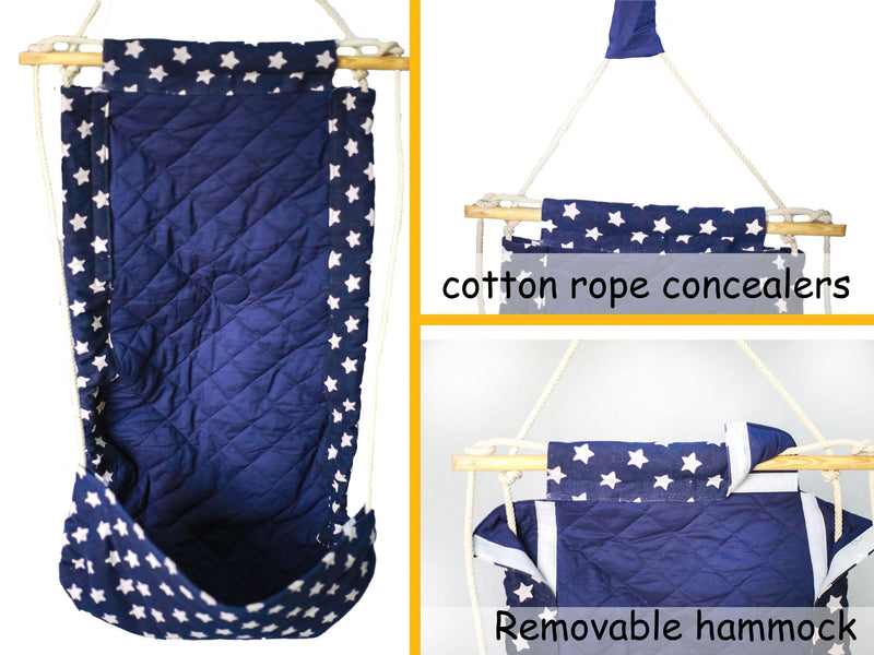 Cuddly Coo Children's Hammock Swing - Blue star - Indie Project Store