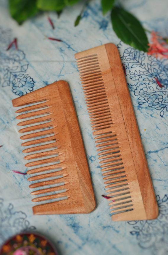 Neem Comb – Pack of 2 ( Small and Big ) - Indie Project Store
