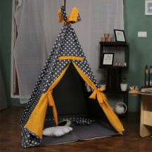Cuddly Coo Tee Pee Tent Set-Grey Polka