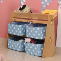 CuddlyCoo Toy Organizer with Book Shelf-Baby Blue
