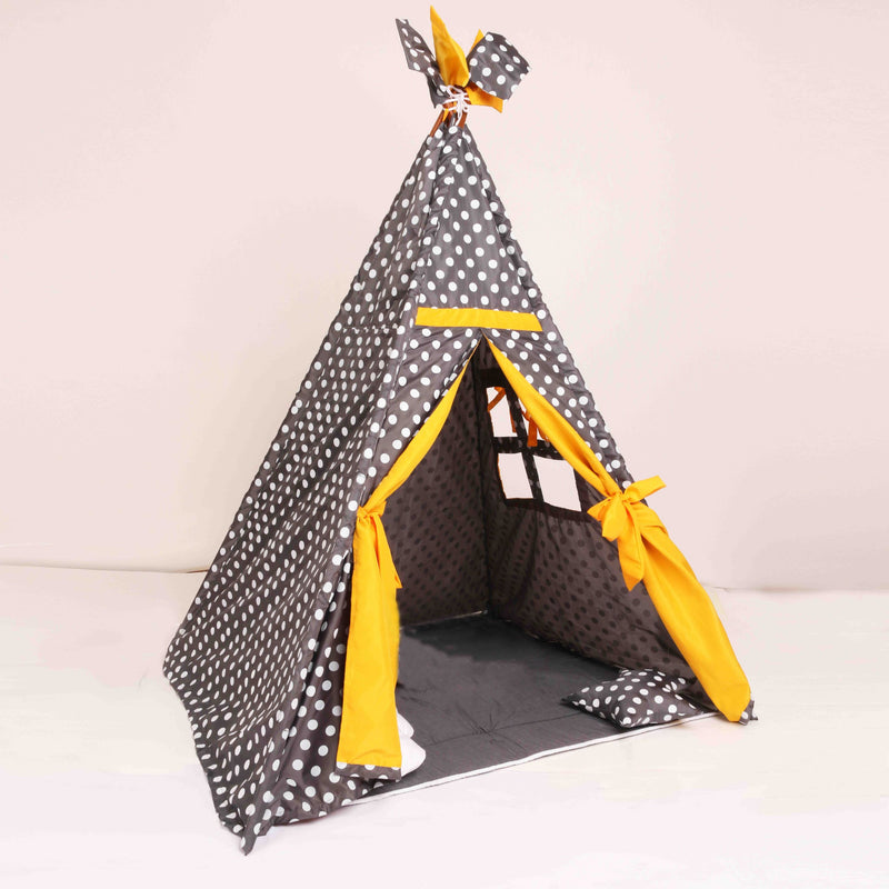 Cuddly Coo Tee Pee Tent Set-Grey Polka