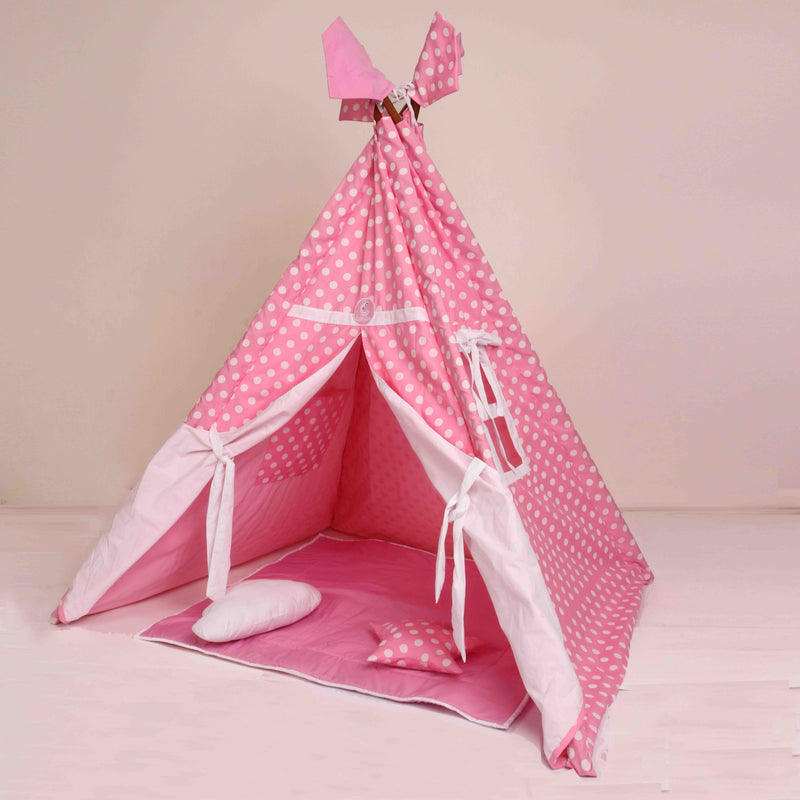 Cuddly Coo Tee Pee Tent Set-Baby Pink