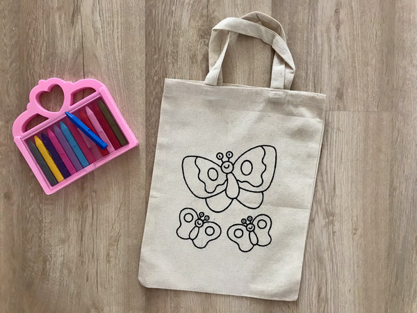 Do It Yourself Colouring Pretty Butterfly Tote Bag