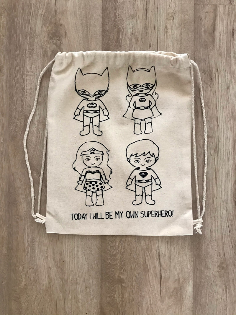 Do It Yourself Colouring I will be my own Superhero BackPack