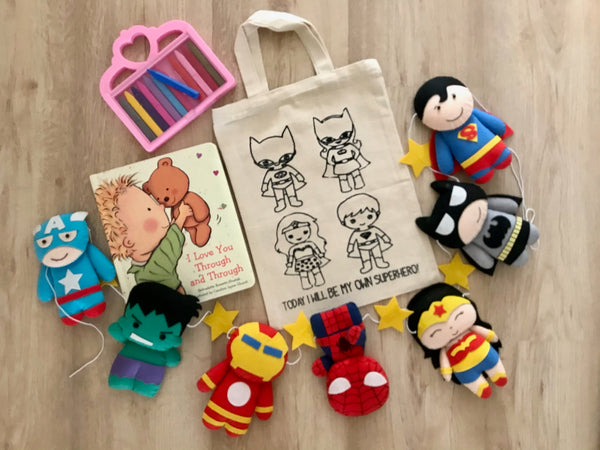 Do- it - Yourself Colouring Superhero Tote Bag