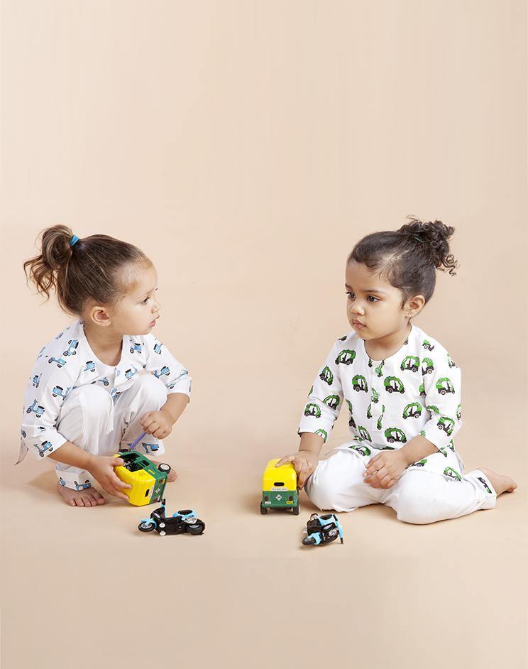 Kids Kurta Pyjama : Scooter Print - indieprojectstore