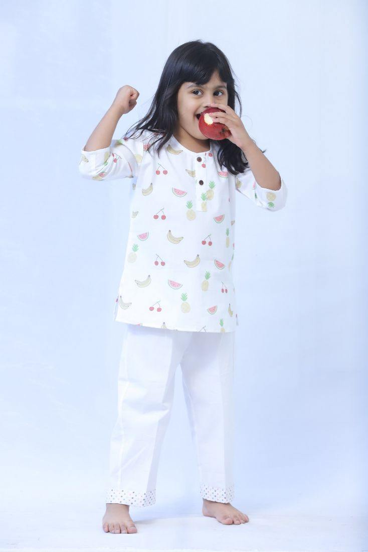 Kids Kurta Pyjama : Fruit Print - indieprojectstore