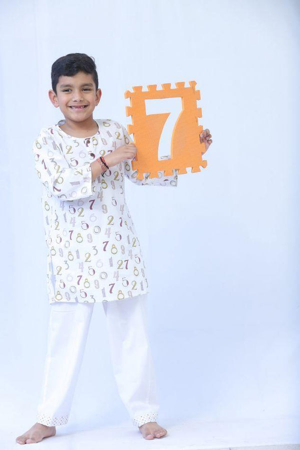 Kids Kurta Pyjama : Number Print - indieprojectstore