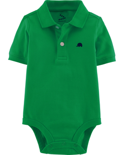 Piqué Polo Onesie - Green - Indie Project Store