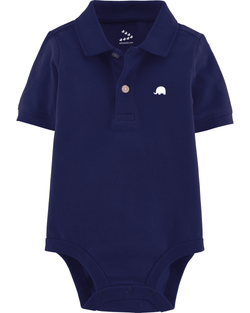 Piqué Polo Onesie - Navy - Indie Project Store
