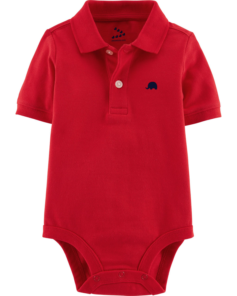 Piqué Polo Onesie - Red - Indie Project Store