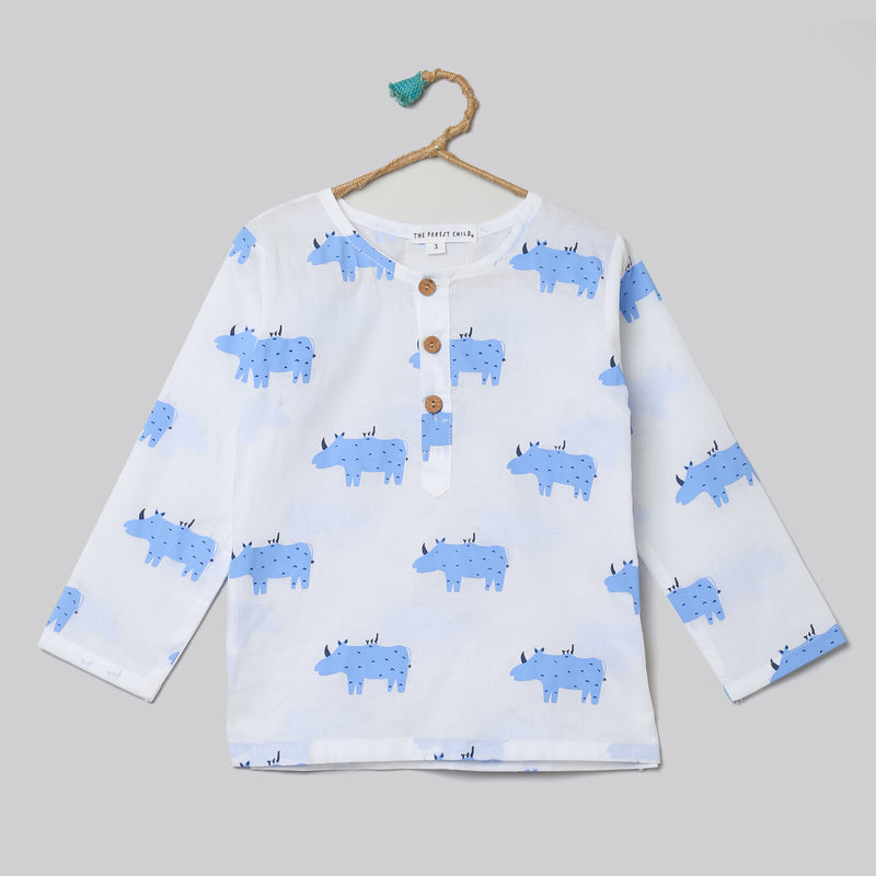 'A Crash of rhinoceros'  Kurta Pyjama Set