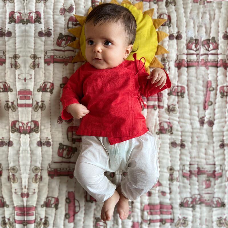 WHITEWATER KIDS UNISEX ORGANIC RED ANGRAKHA  +  WHITE PANTS - Indie Project Store