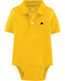 Piqué Polo Onesie - Yellow - Indie Project Store