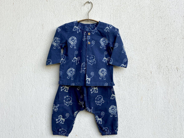 Zoo Print Kurta With Matching Pyjama For Babies - Infant Clothing Online - Indie Project Store